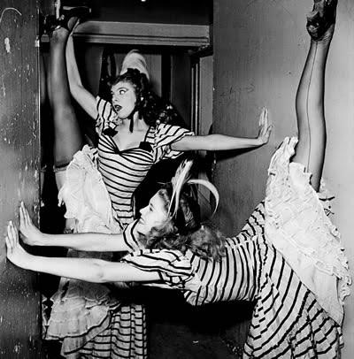 Paris Lido dancers stretching, 1950s